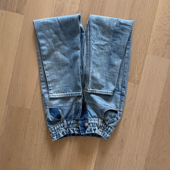 Maje Promesso Paperbag Waist Faded Jeans in Blue 34 - Picture 3 of 8